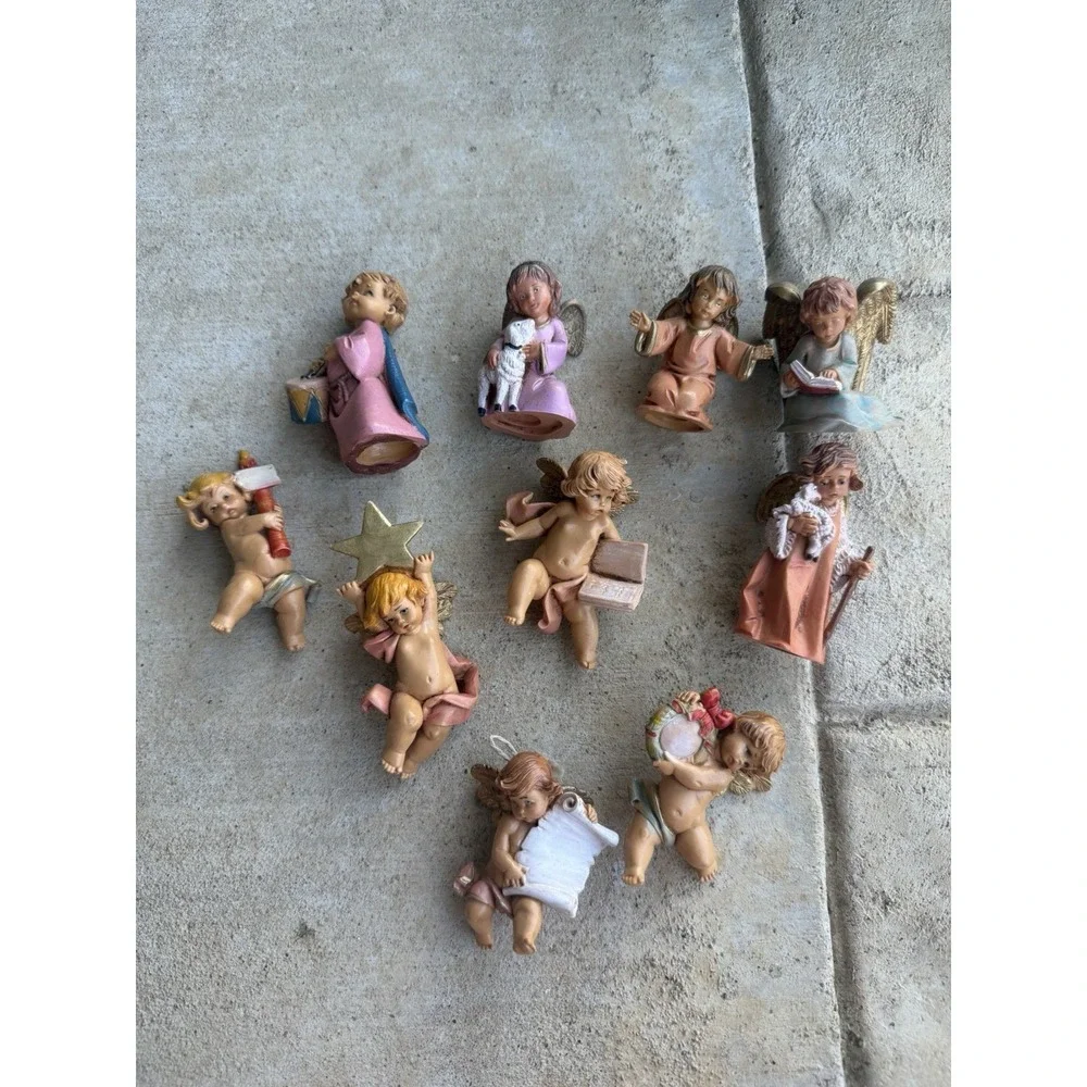 Lot Of  10 Vintage Fontanini Italy Depose Cherub Angels (2 Missing Wings) Figure